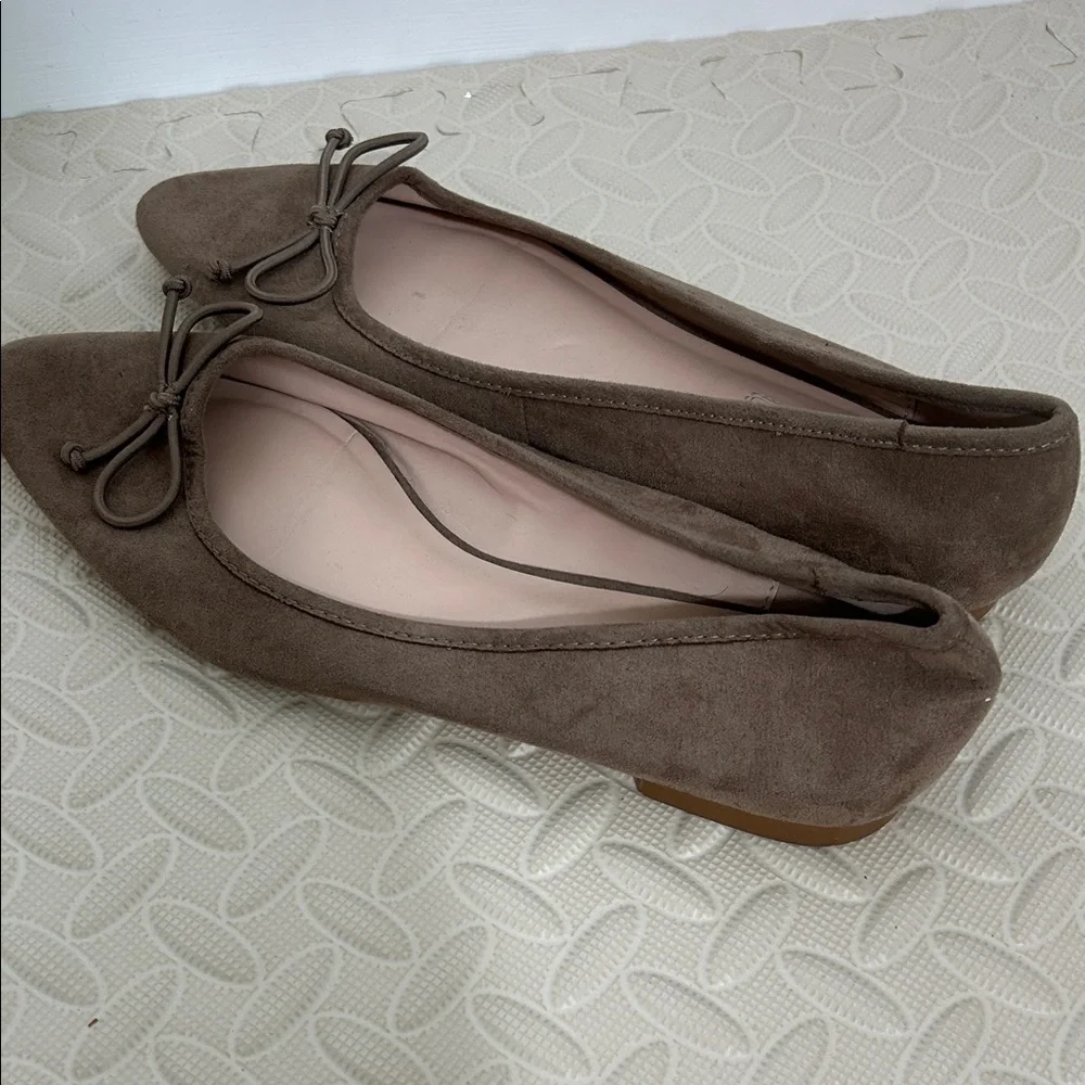 Mango Brown Suede Loafers with Bow - Picture 2 of 5